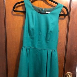 JCrew pleated shift dress in wool flannel